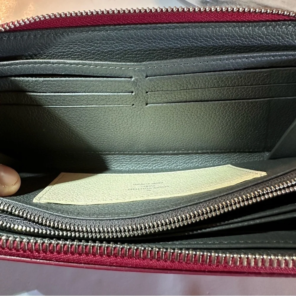 Louis Vuitton Lockme Zippy Wallet Soft Calf Leather 2018 UB4108 Red&Cream COA